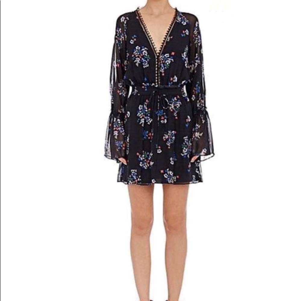 NICHOLAS Black Silk Drawstring Dress